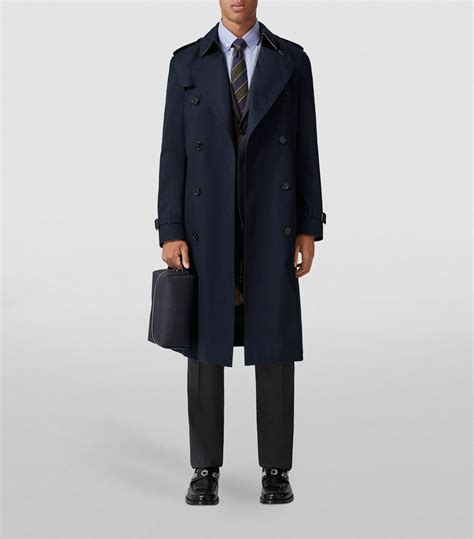 new burberry trench looks feminine on men|Long Kensington Heritage Trench Coat in Coal blue .